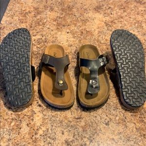 Outwoods sandals. Size 8. Black pair & brown pair.